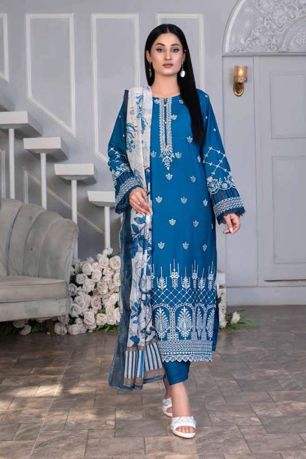 Noor Jahan Mushq Lawn`24 (Blue)