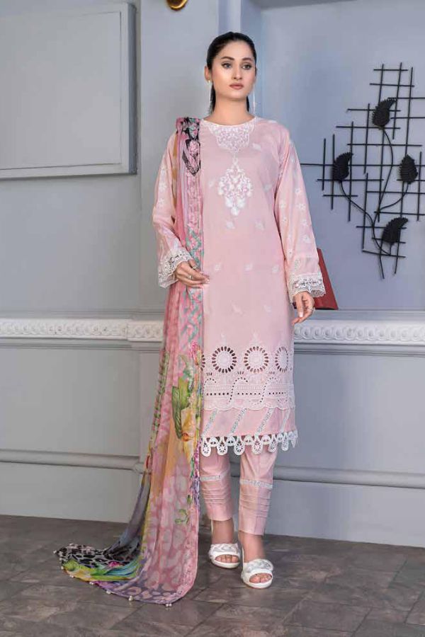 Noor Jahan Mushq Lawn`24 (Pink)