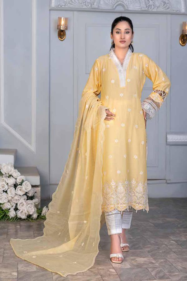 Noor Jahan Mushq Lawn`24 (Yellow)