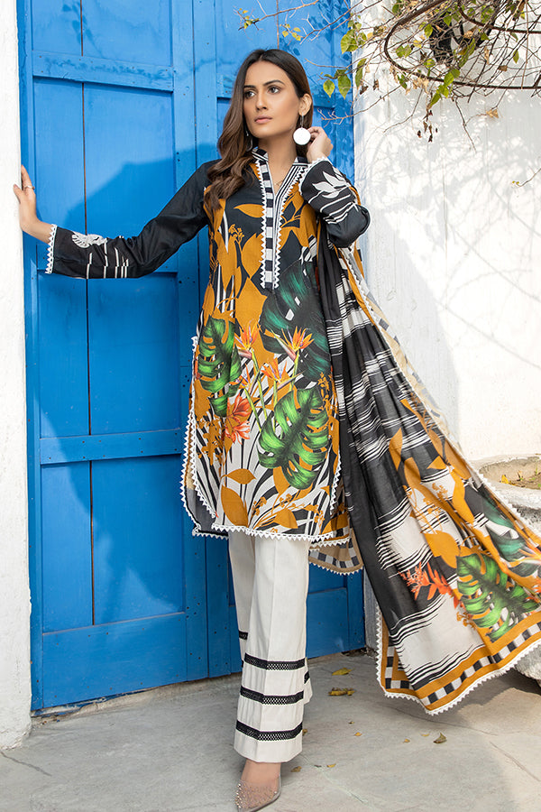 Orchid Digital Print Lawn`21 (Brown)