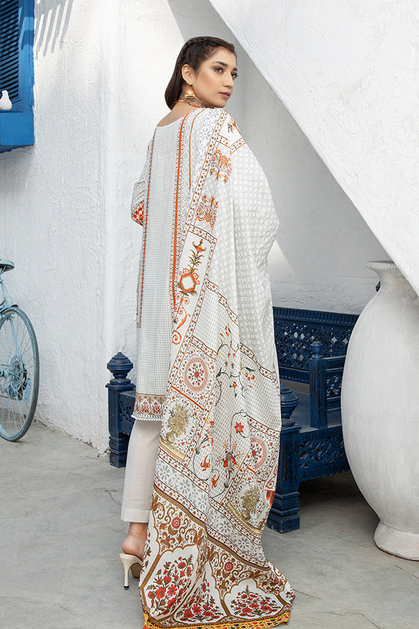Orchid Digital Print Lawn`21 (White)