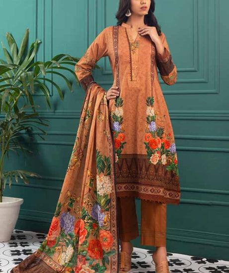 Orchid Digital Print Lawn'22 D Brown