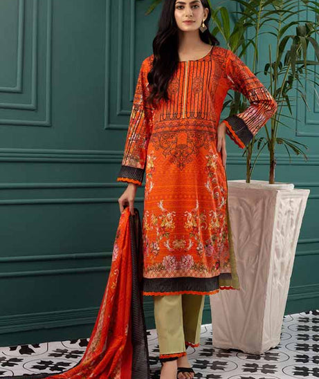Orchid Digital Print Lawn'22 D Peach