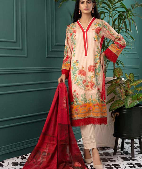 Orchid Digital Print Lawn'22 Peach