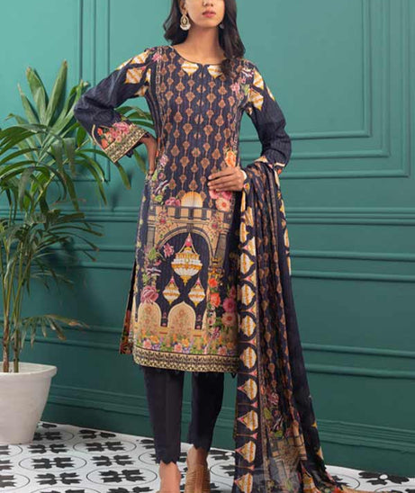 Orchid Print Lawn'22 Vol-1 N Blue