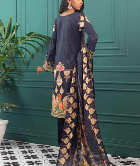 Orchid Print Lawn'22 Vol-1 N Blue