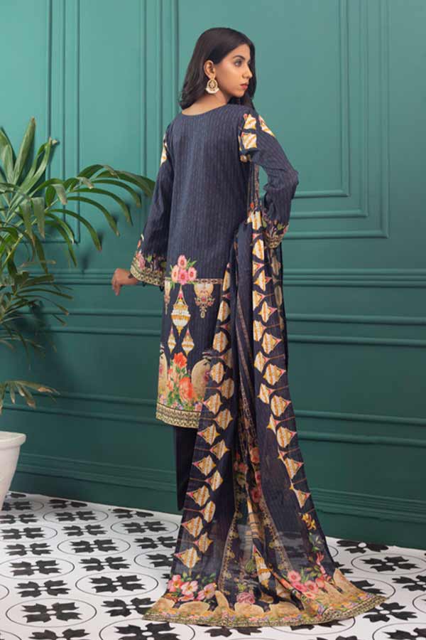 Orchid Print Lawn'22 Vol-1 N Blue