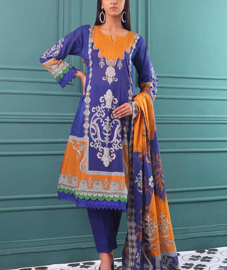 Orchid Print Lawn'22 Vol-1 R Blue