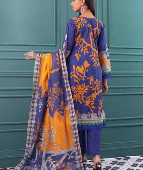 Orchid Print Lawn'22 Vol-1 R Blue