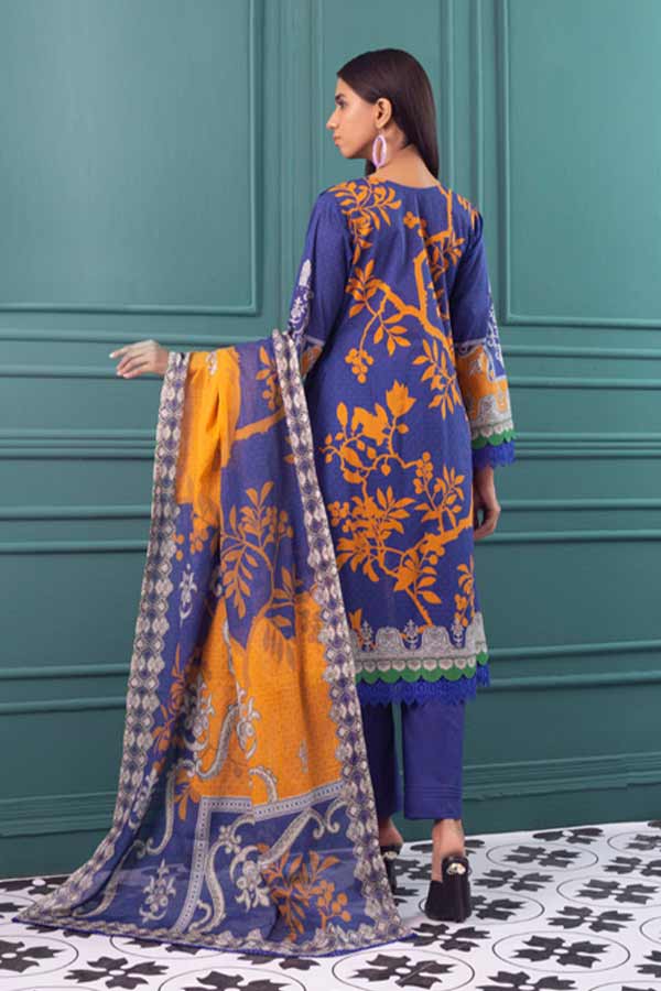 Orchid Print Lawn'22 Vol-1 R Blue