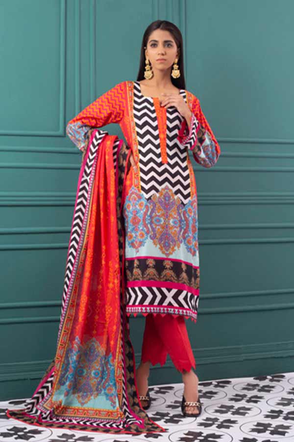 Orchid Print Lawn'22 Vol-1 Red