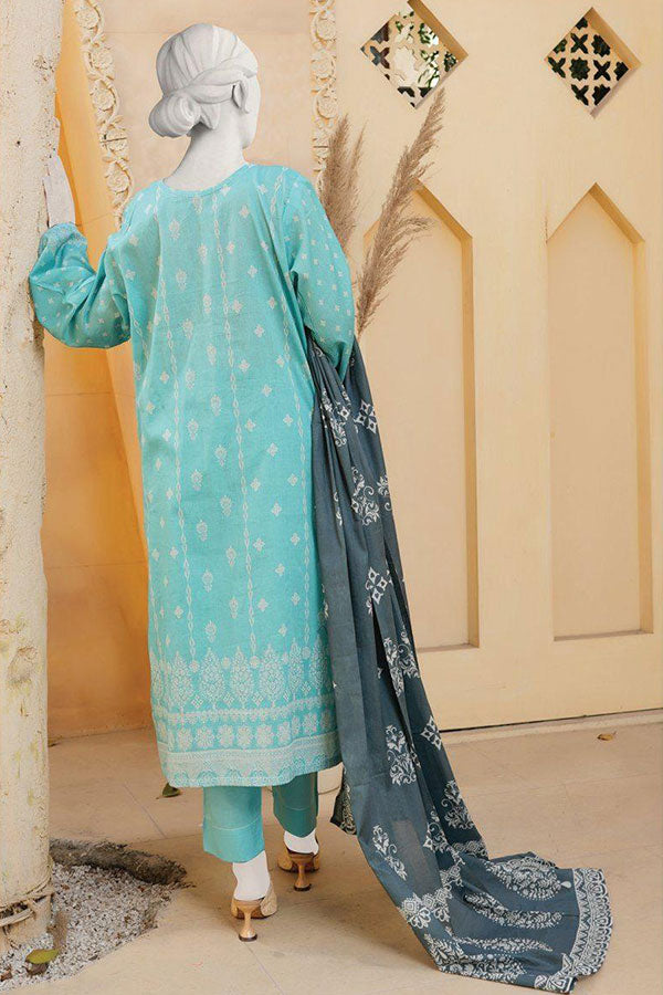 Oriens Digital Print Lawn`25 D#802 (Ferozi)