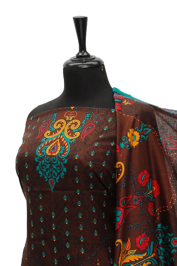 Oriens Print Lawn`21 D#901 (Chocolate)