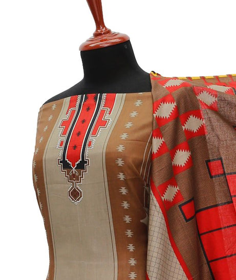 Oriens Print Lawn`21 D#902 (Brown)