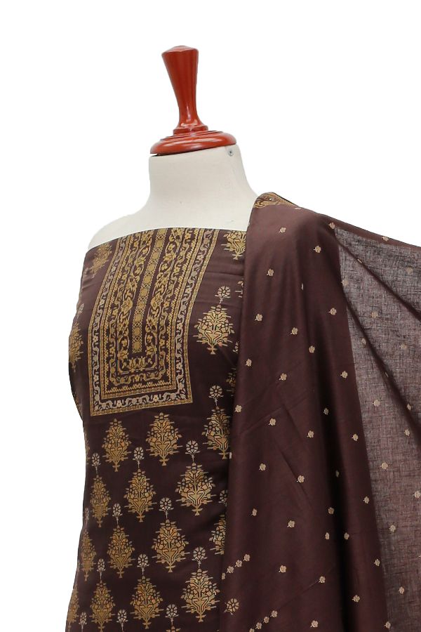 Oriens Print Lawn`21 D#905 (Chocolate)