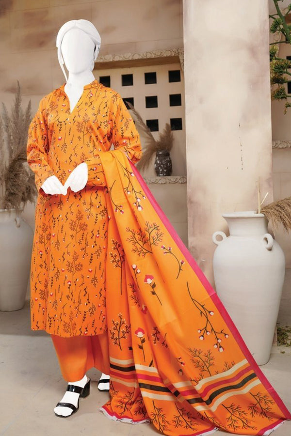 Oriens Print Lawn'25 D#5552 (Orange)