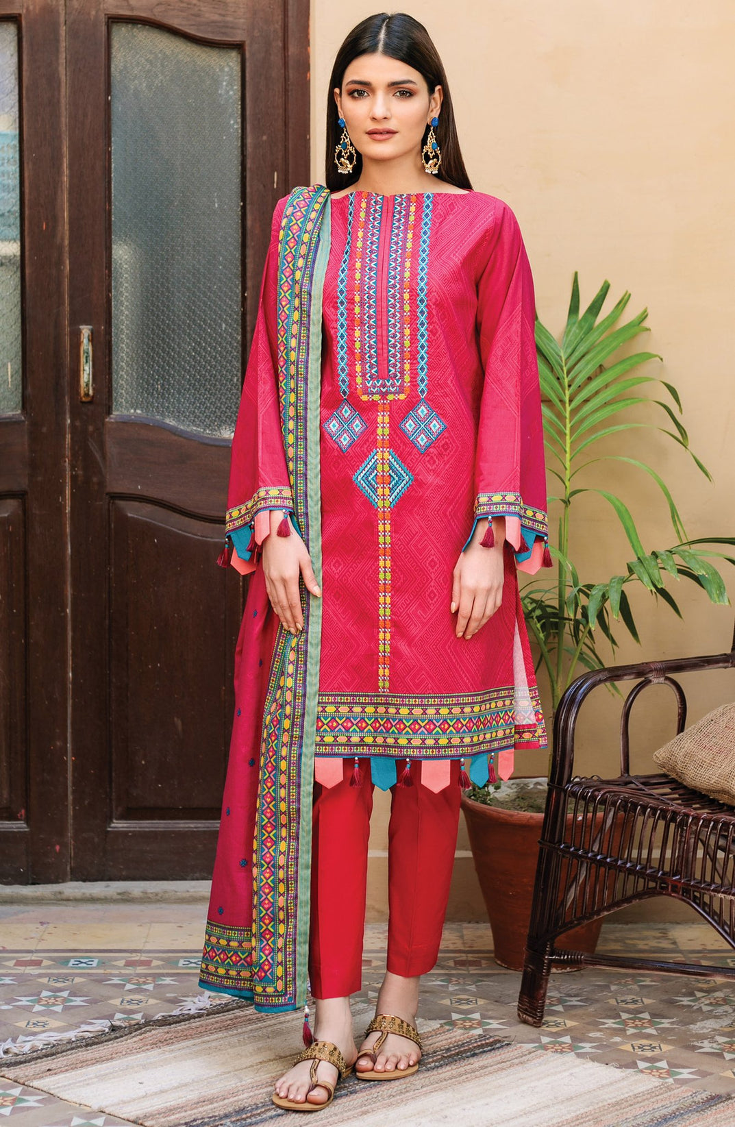 Orient Summer Lawn 3Pcs`21 OTL#02 (Red)