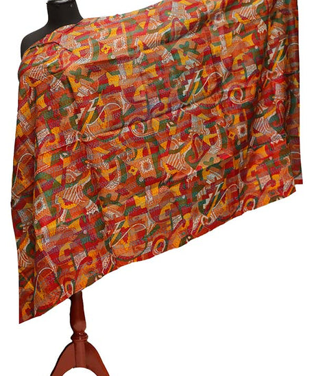 Paper Silk Chickenkari Dupatta D#4-1
