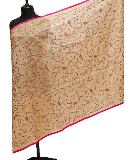 Paper Silk Chickenkari Dupatta D#6-1