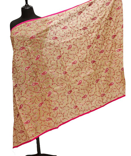 Paper Silk Chickenkari Dupatta D#6-2