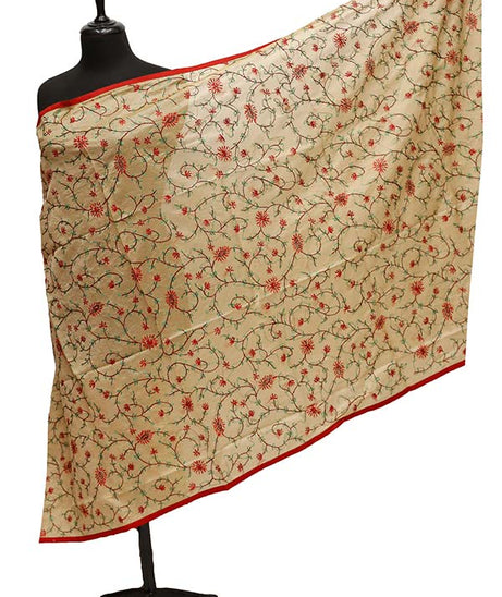 Paper Silk Chickenkari Dupatta D#6-4