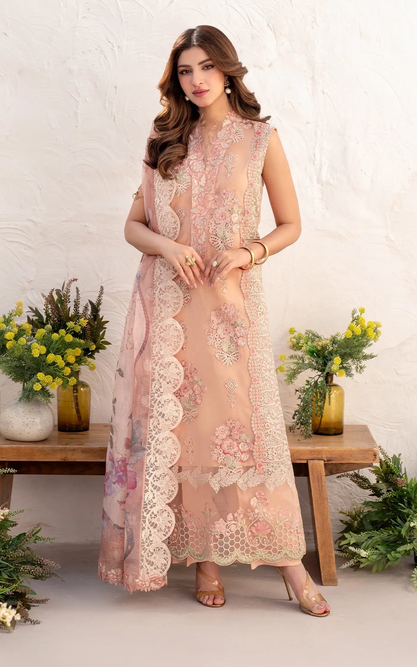 Asifa & Nabeel Azalia Luxury Lawn'25 Peony (AZL25-01)