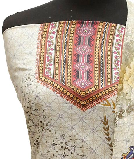 Print Lawn Chiffon Dupatta 3Pcs`22 D#4-04