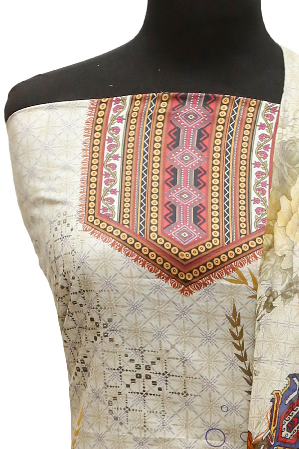 Print Lawn Chiffon Dupatta 3Pcs`22 D#4-04