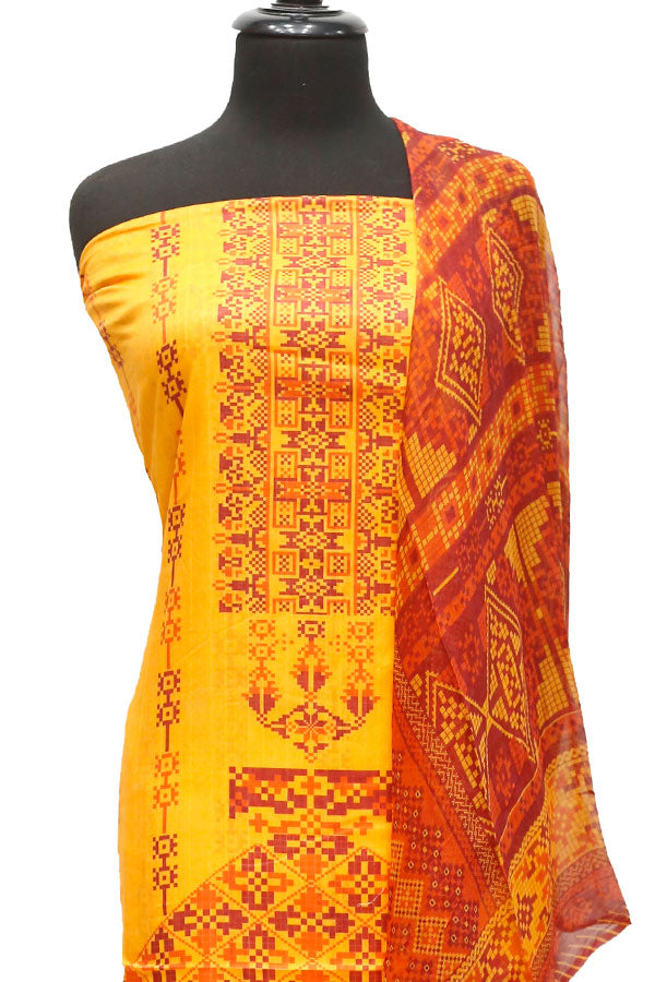 Print Lawn Chiffon Dupatta 3Pcs D#3-1