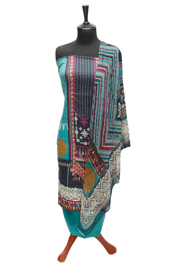 Print Lawn Chiffon Dupatta 3Pcs D#3-3