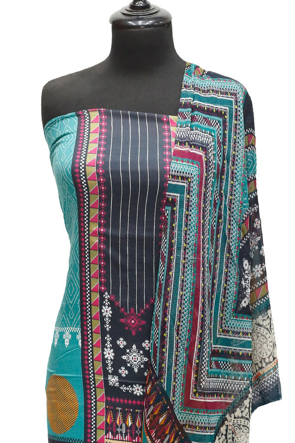 Print Lawn Chiffon Dupatta 3Pcs D#3-3