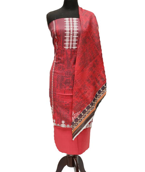 Print Slub Lawn O/Dupatta`23 D#1 Maroon