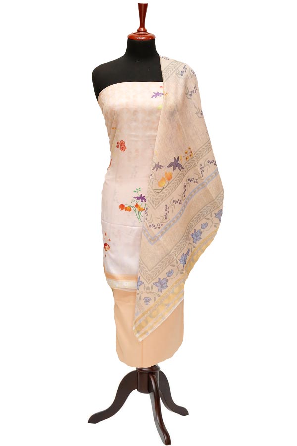 Print Slub Lawn O/Dupatta`23 D#1 Peach