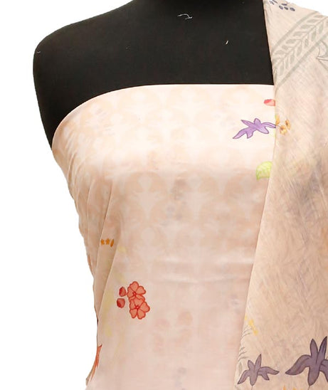 Print Slub Lawn O/Dupatta`23 D#1 Peach