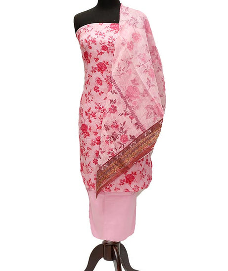 Print Slub Lawn O/Dupatta`23 D#1 Pink