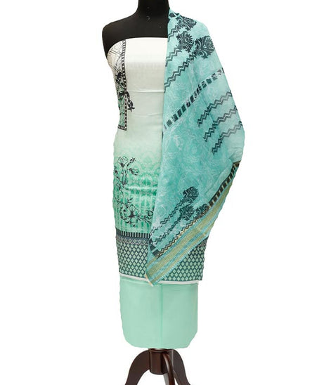 Print Slub Lawn O/Dupatta`23 D#1 Sea Green