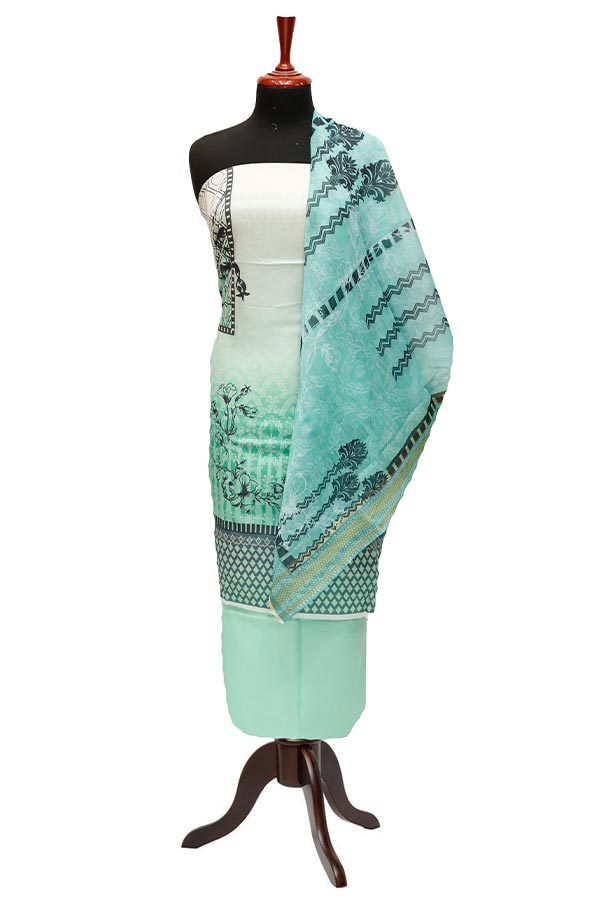 Print Slub Lawn O/Dupatta`23 D#1 Sea Green
