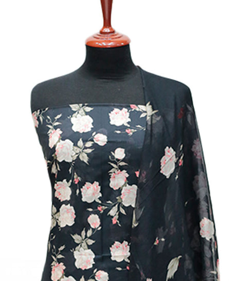 Puri Print Lawn C/Dupatta`25 D#6993 (Black)