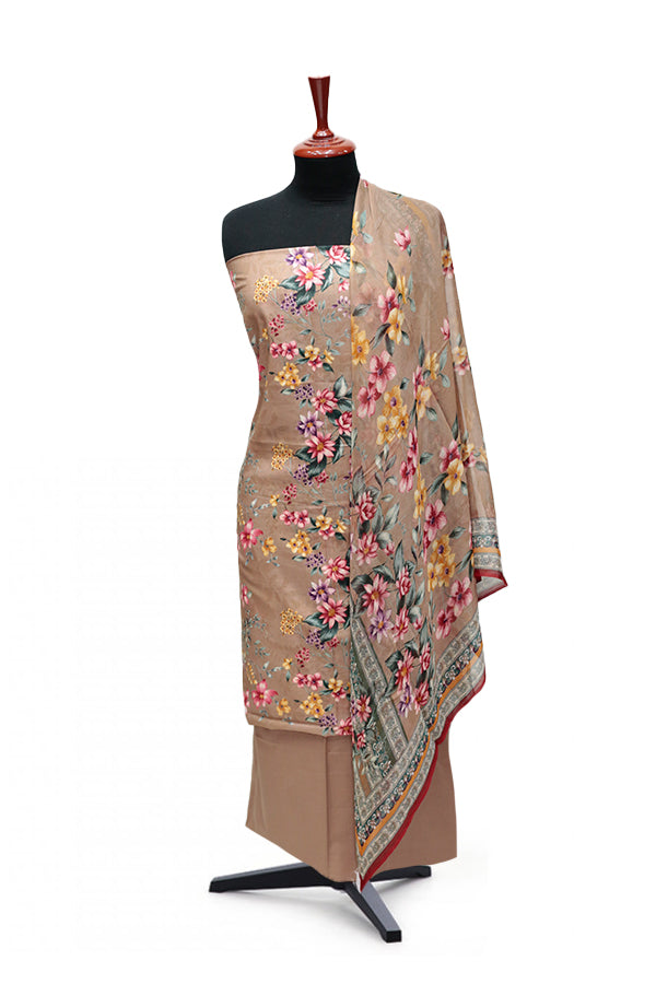 Puri Print Lawn C/Dupatta`25 D#6993 (Brown)