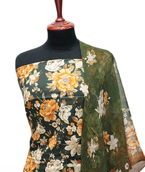 Puri Print Lawn C/Dupatta`25 D#6993 (Green)