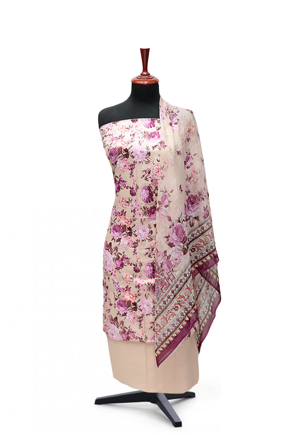 Puri Print Lawn C/Dupatta`25 D#6993 (Peach)