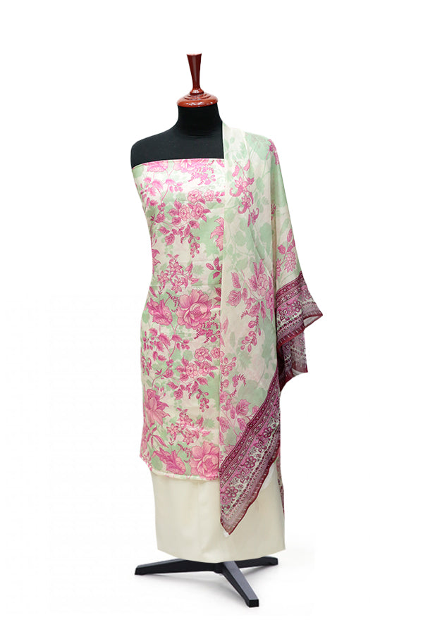 Puri Print Lawn C/Dupatta`25 D#7035 (Cream)