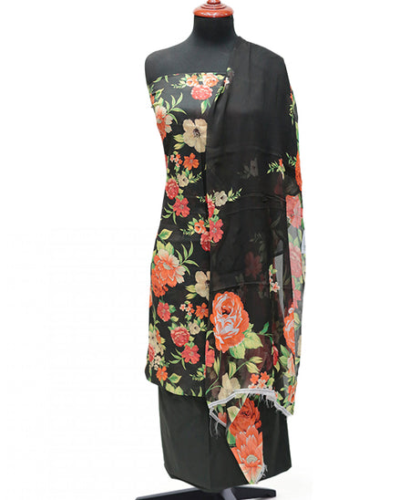 Puri Print Lawn C/Dupatta`25 D#7035 (D Grey)