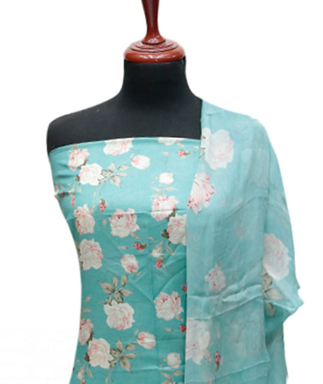 Puri Print Lawn C/Dupatta`25 D#7035 (Ferozi)