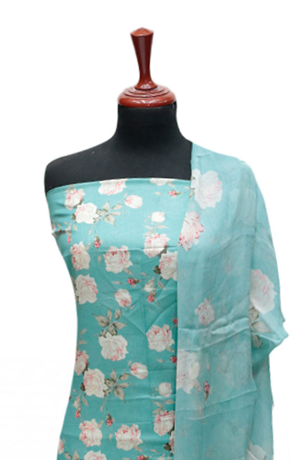 Puri Print Lawn C/Dupatta`25 D#7035 (Ferozi)