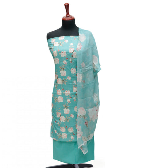 Puri Print Lawn C/Dupatta`25 D#7035 (Ferozi)