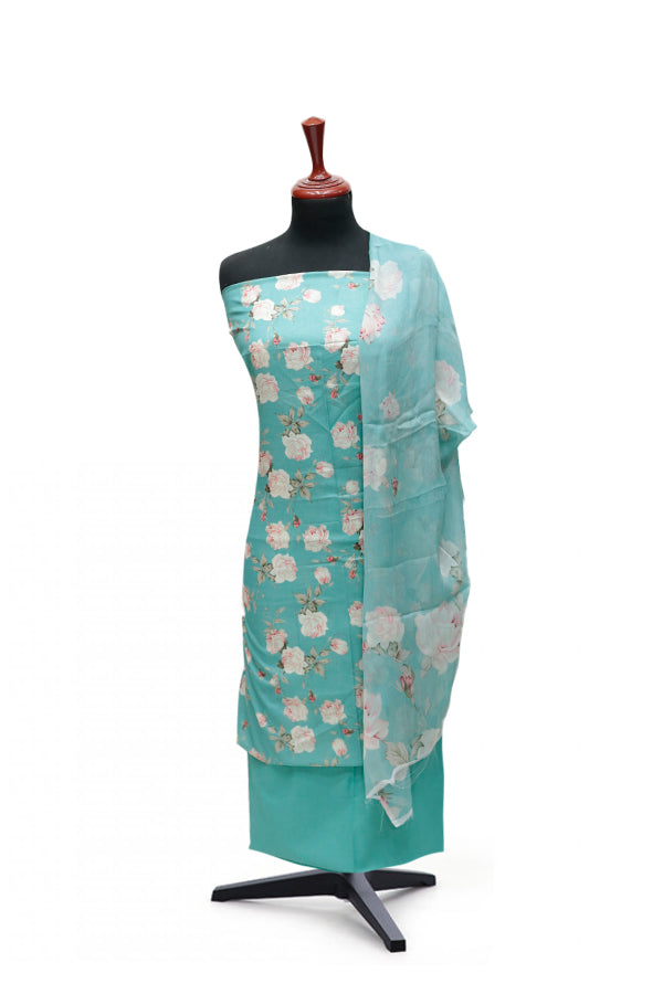 Puri Print Lawn C/Dupatta`25 D#7035 (Ferozi)