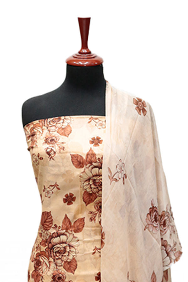 Puri Print Lawn C/Dupatta`25 D#7035 (Peach)