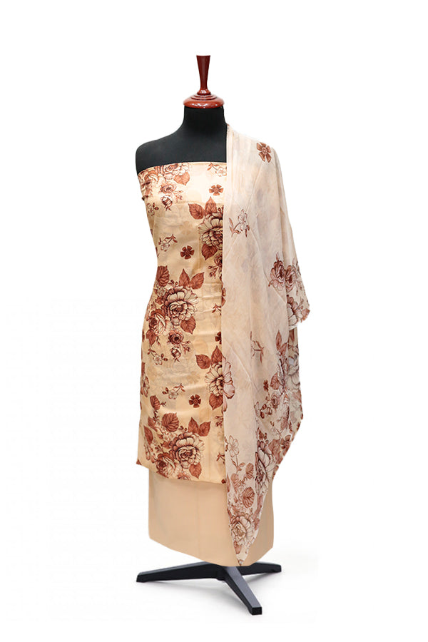 Puri Print Lawn C/Dupatta`25 D#7035 (Peach)