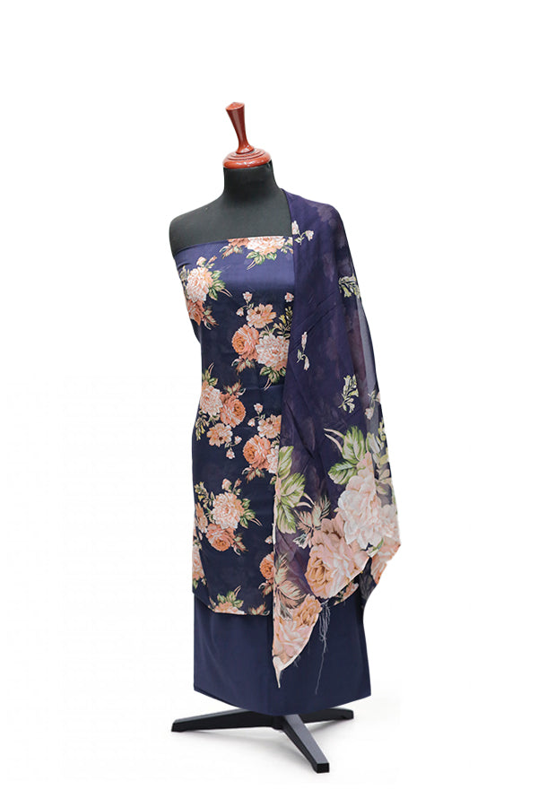 Puri Print Lawn C/Dupatta`25 D#7035 (Purple)